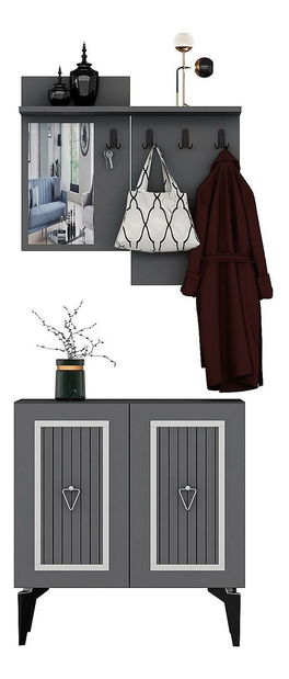 Mobilier Hol Tideno (antracit + argintiu) 