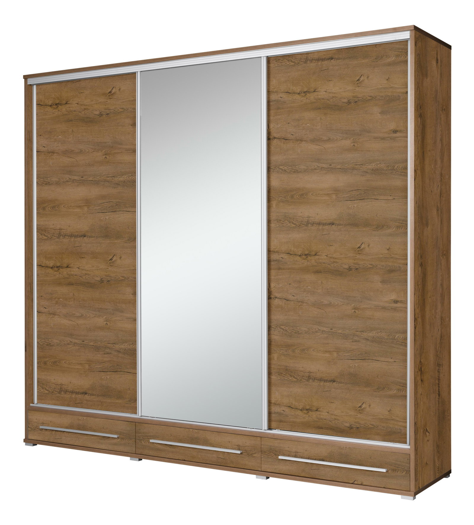 Ruhásszekrény tolóajtókkal Hajoresta 1 (burgundi tölgy) (tükörrel)