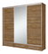 Šatníková skriňa s posuvnými dverami Hajoresta 1 (dub burgundský) (so zrkadlom)