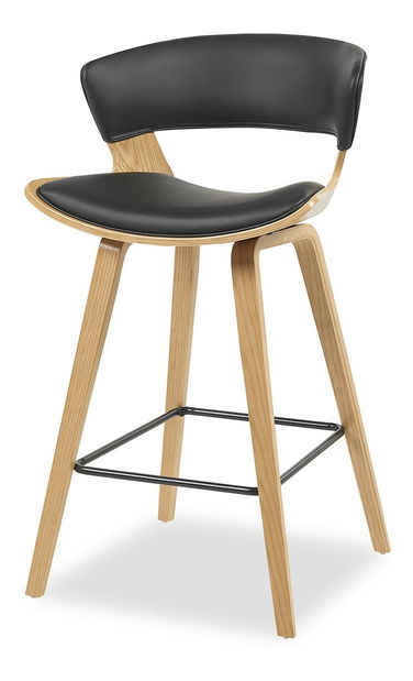 Scaun bar CH70 (negru + stejar)