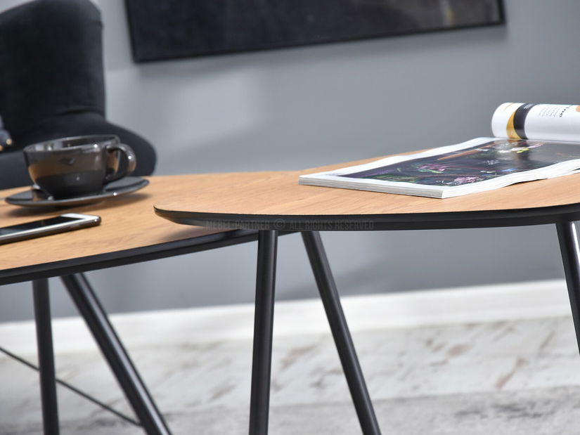 Dohányzóasztal Rossi Zest Xl (tölgy + fekete)