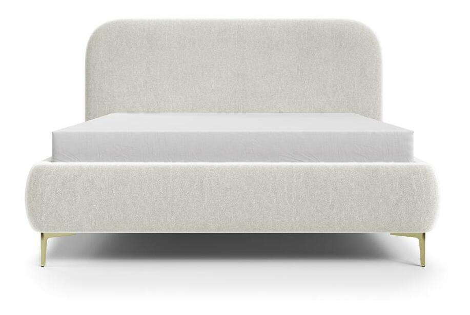 Pat matrimonial 180 cm Mononoke 180 (cu somieră) (bej + auriu)