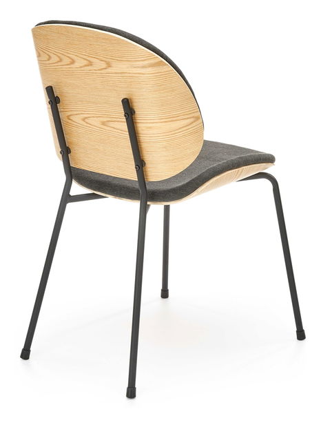 Jedálenska stolička Kirsten (dub prírodný + tmavosivá)