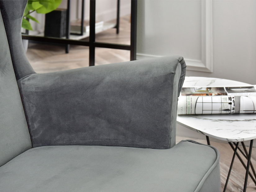 Pohovka dvojsedačka v tvare ušiak Muriera (sivá)