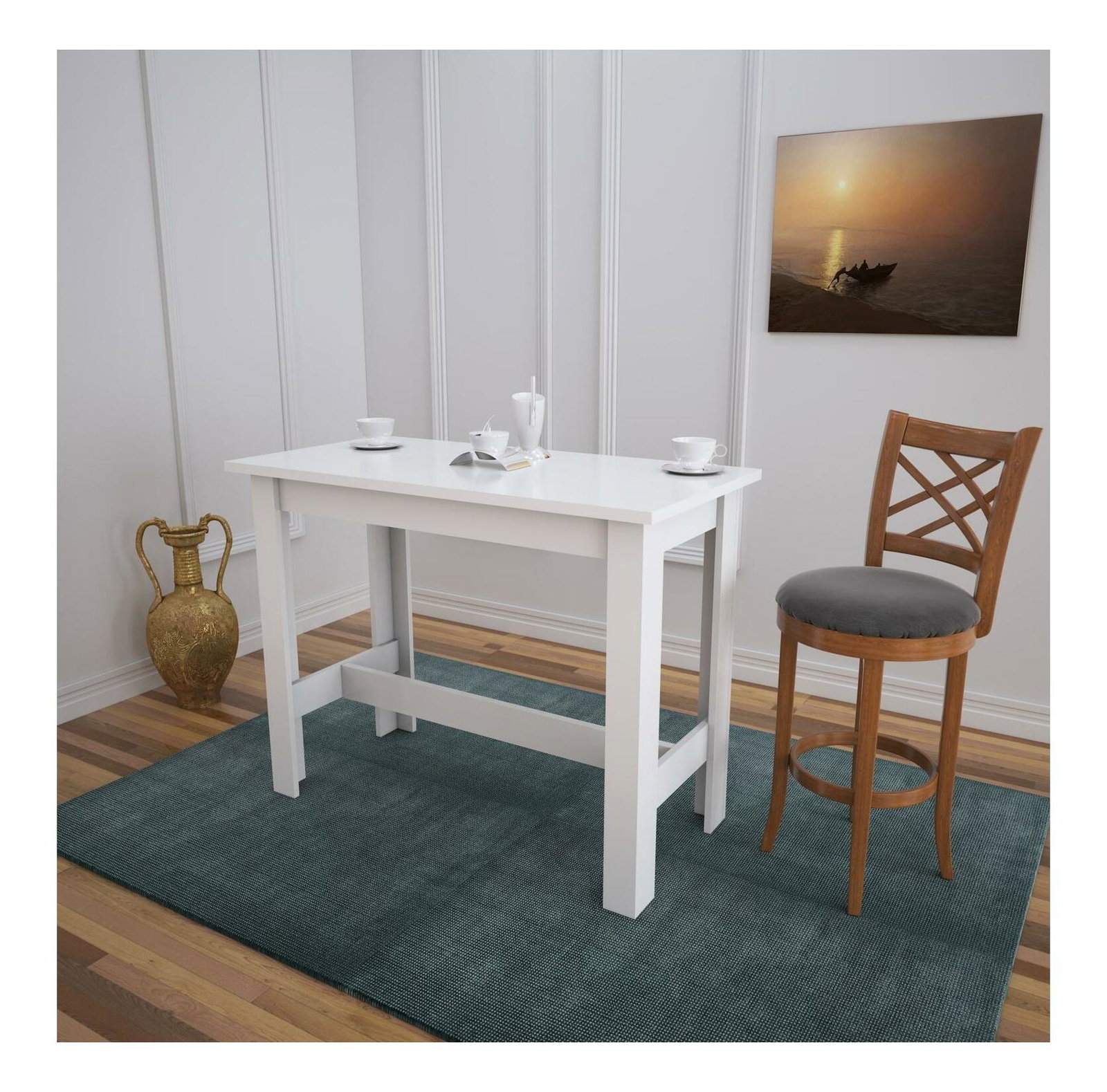 Jedálenský stôl Barbra (pre 4 osoby) (biela)