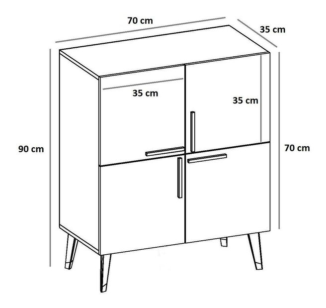 Skrinka Takovu 2 (orech) 