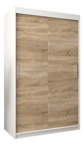 Dulap de haine 120 cm Toki (alb mat + stejar sonoma)