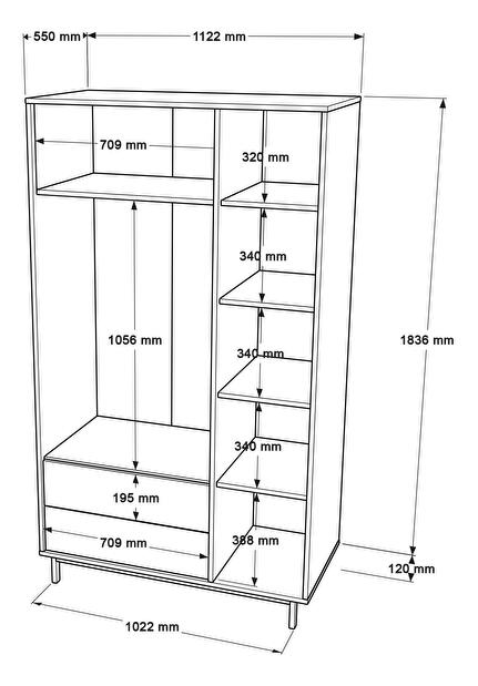 Ormar za garderobu Onnie 15 (orah) 