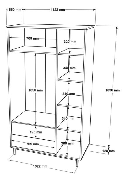 Ormar za garderobu Otto 15 (orah)