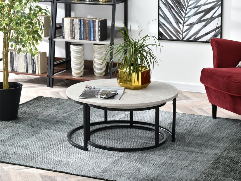 Dohányzóasztal Kolja Zest Xl (szürke + fekete)