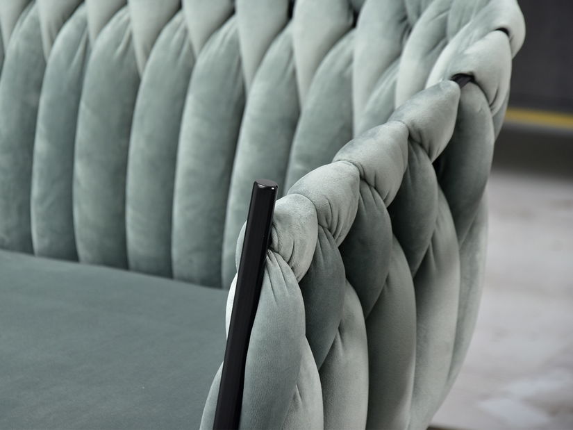 Pohovka dvojsedačka Rozaine (mätová + čierna)