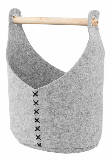 Set 3 buc coșuri textile SUEZ (plsť) (gri)