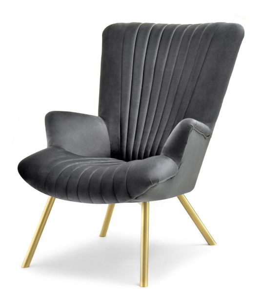 Relaxačné kreslo Lanzaris (grafitová + zlatá)
