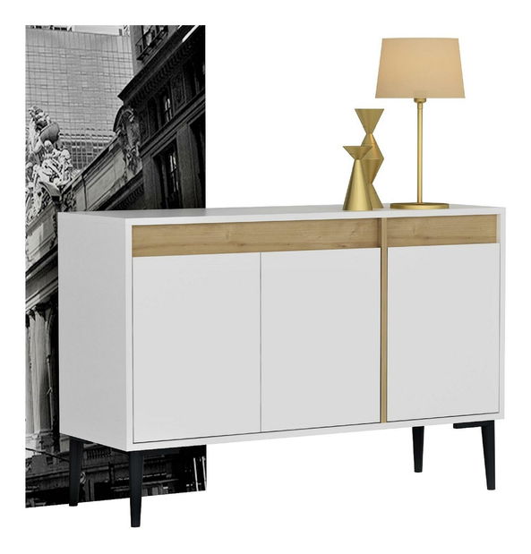 Skrinka Kasuma (biela + dub zafírový) 