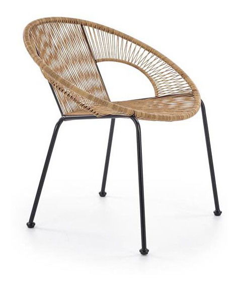 Kreslo Bertie (ratan + čierna)