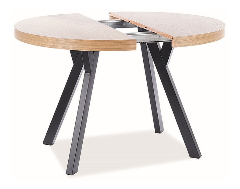 Blagovaonski stol na razvlačenje 100-250 cm Daphne (hrast + crna) (za 4 do 8 osoba)