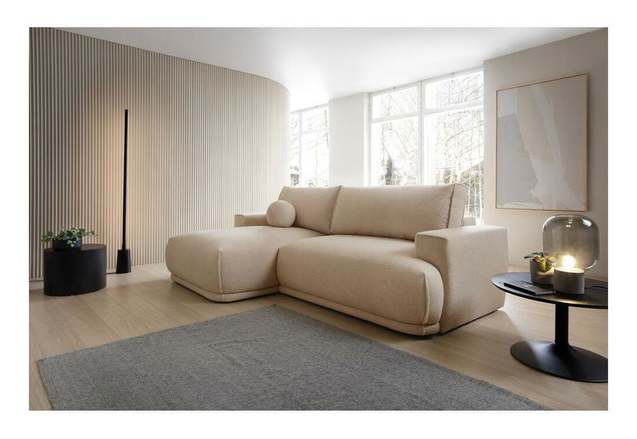 Rohová sedacia súprava Dita mini (L) (béžová + čierna)