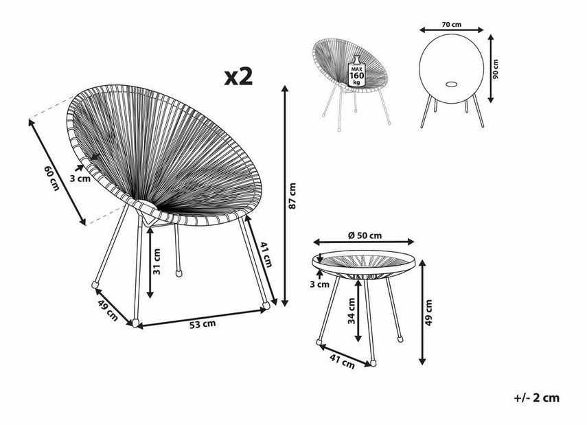 Záhradný set Alvarez (modrá)