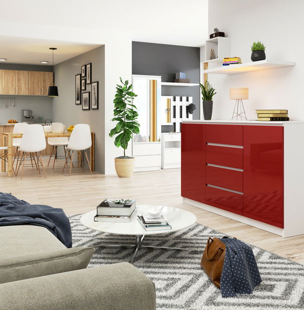 Komoda Koa (červený lesk )