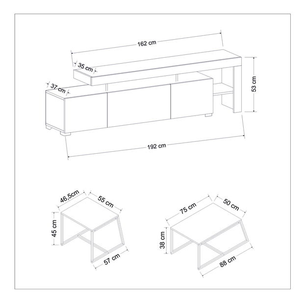 Set nábytku do obývacej izby Belizza (biela)