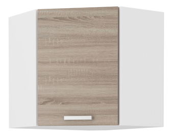 Dulap superior de bucătărie, de colț Domton 58 x 58 GN 60 1F (alb + stejar sonoma truflă)