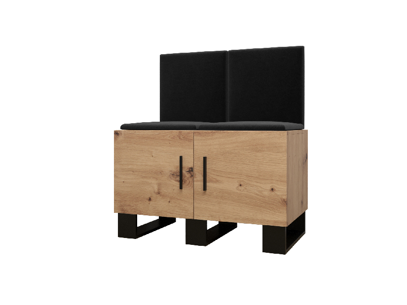 Set mobilier pentru hol Amanda 19 (Stejar artisan + Negru)