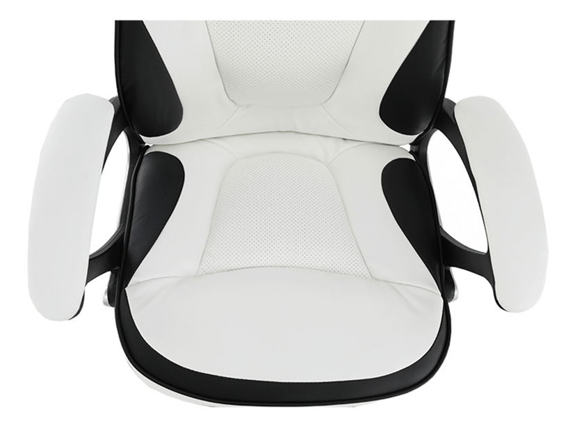 Uredska fotelja Aefa (ekokoža bijela + crna) 