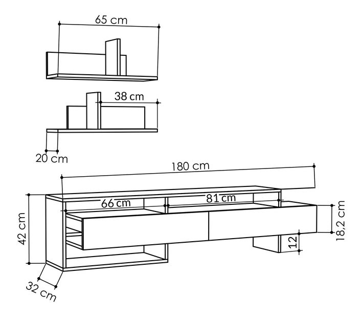 Mobilier living Gama (Mokka deschis)