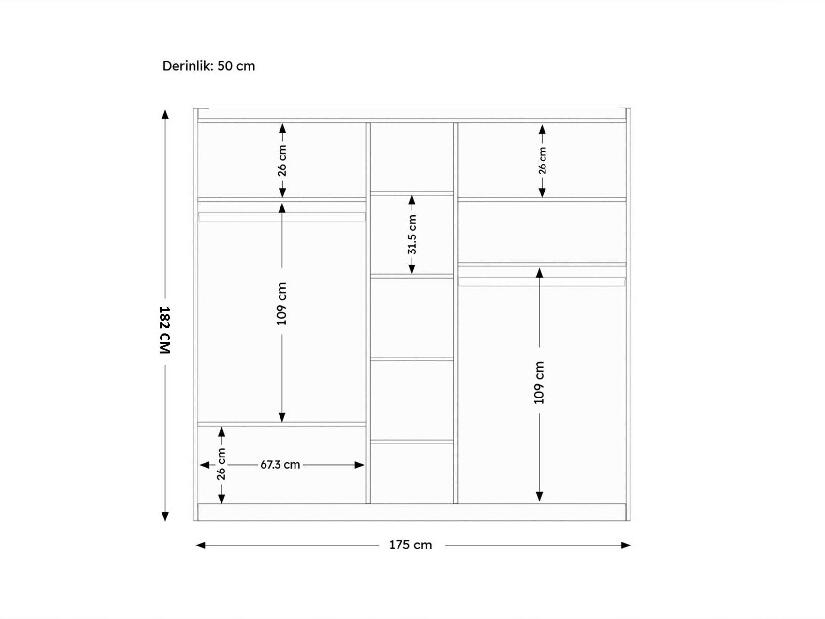 Ormar za garderobu Larissa 025 (antracit)