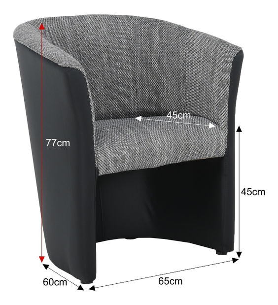 Fotoliu Cubali (piele ecologică negru + Lava 5)