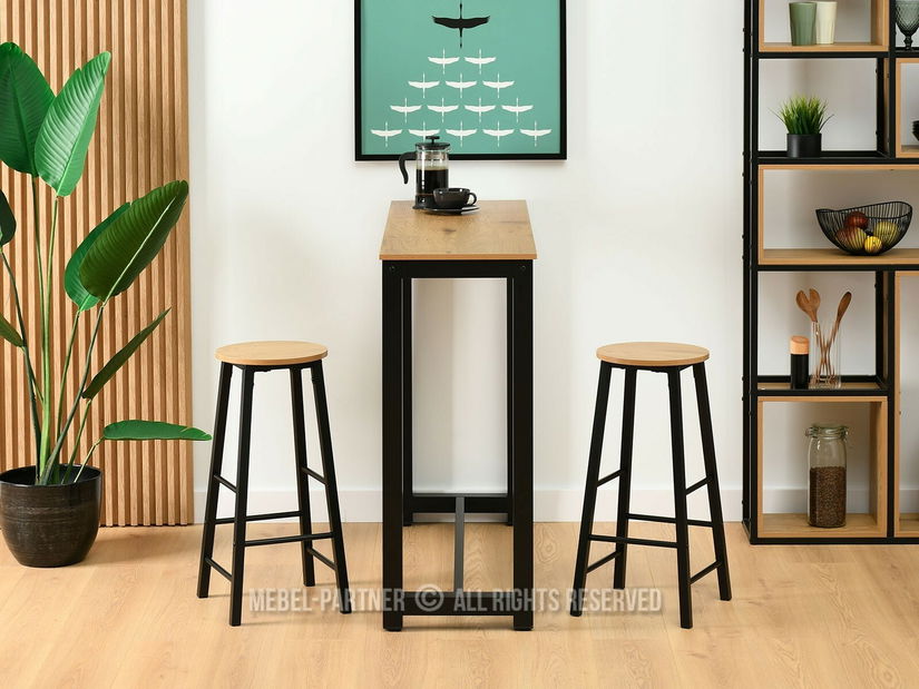 Jedálenský set Remma (dub + čierna) (pre 2 osoby)