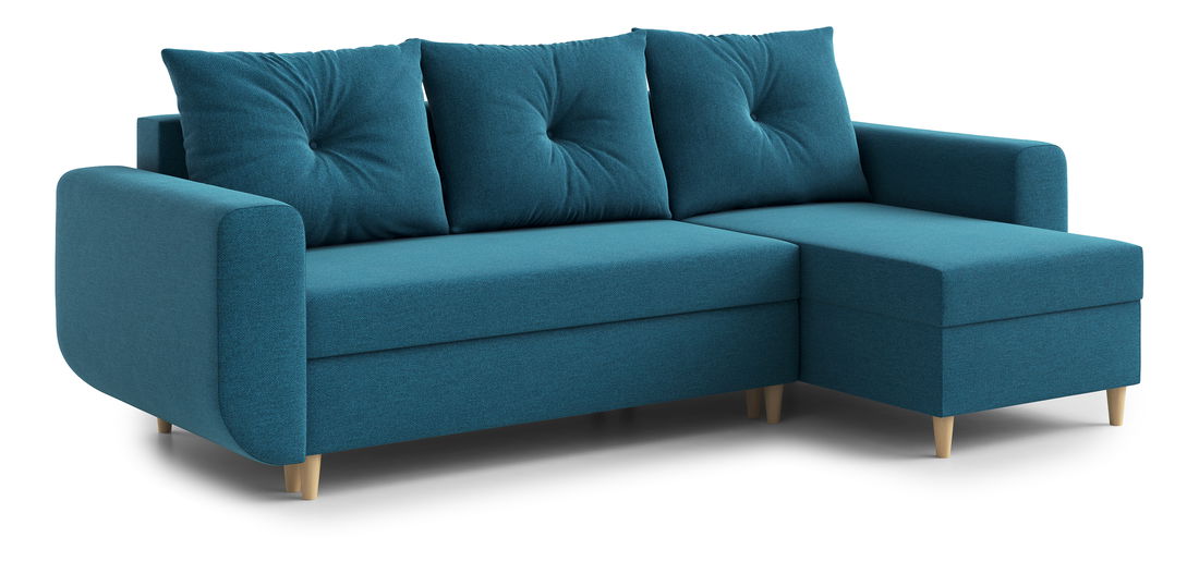 Rohová sedacia súprava Eugenie (P) (tyrkysová)