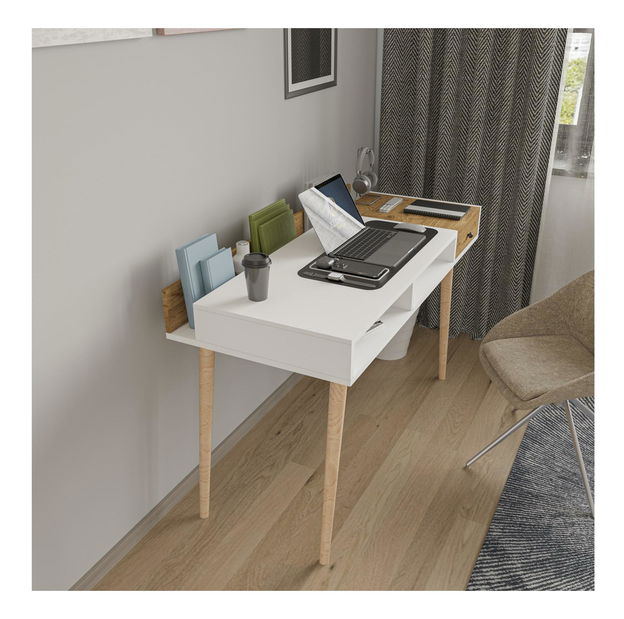 Radni stol Flexi (bijeli hrast)