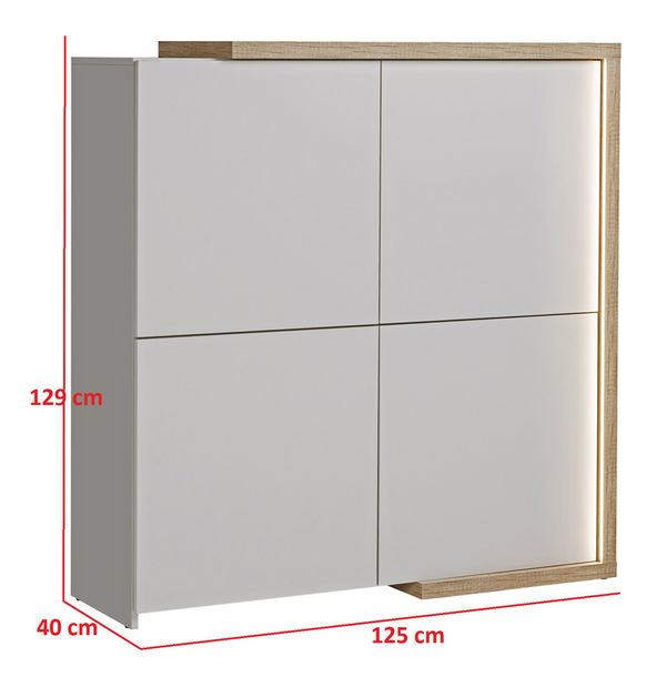 Dulap Dares K02 (Stejar grand natural + Cașmir)