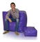Fotoliu puf cu taburete Tatry (violet)