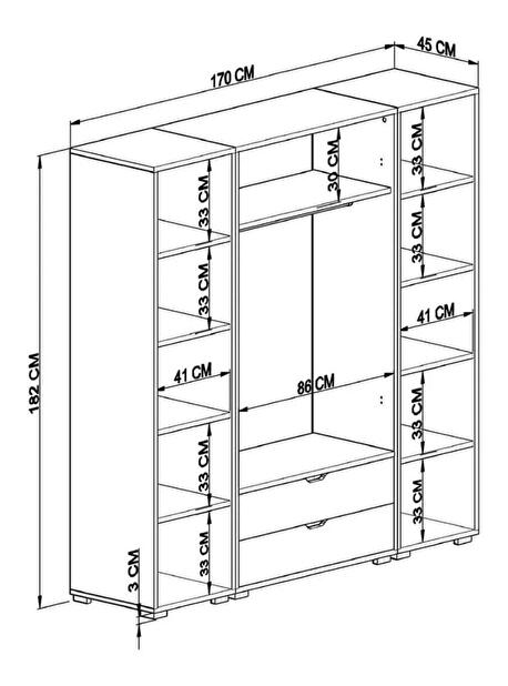 Dulap de haine Durun 23 (alb mat)