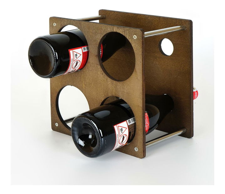 Dekoratívny stojan na víno Vanute 5 (orech) 