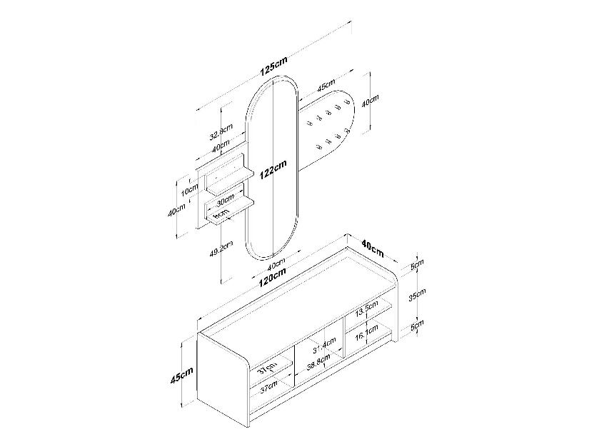 Mobilier Hol Vosiku 3 (alb + Nuc) 