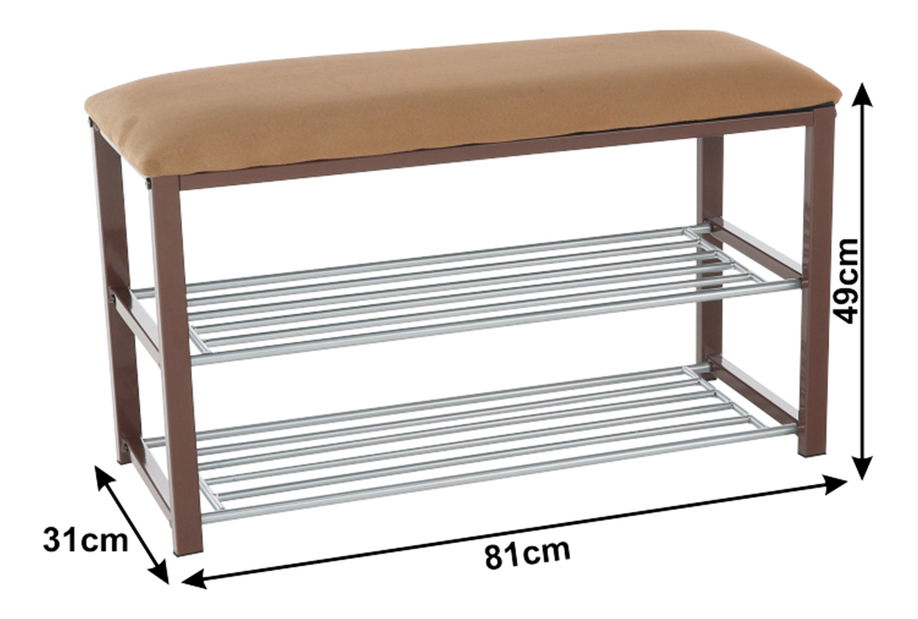 Ormarić za obuću (ormarić za cipele) Lelakimusla smeđa 