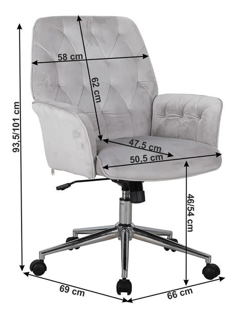 Scaun directorial Antimon (gri deschis) 