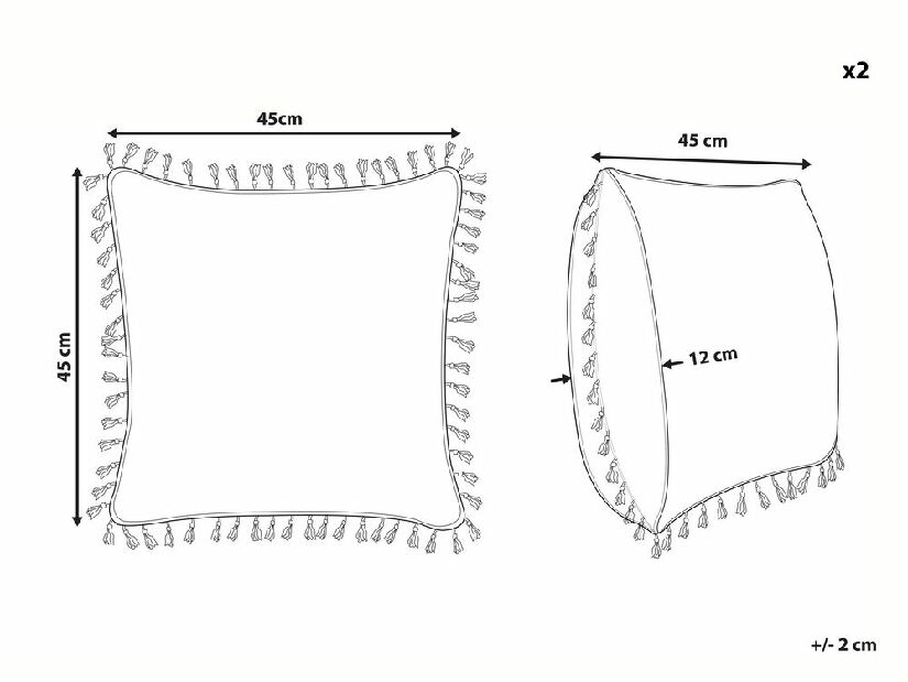 Set 2 ks. vankúšov 45 x 45 cm MALDA (pestrá)