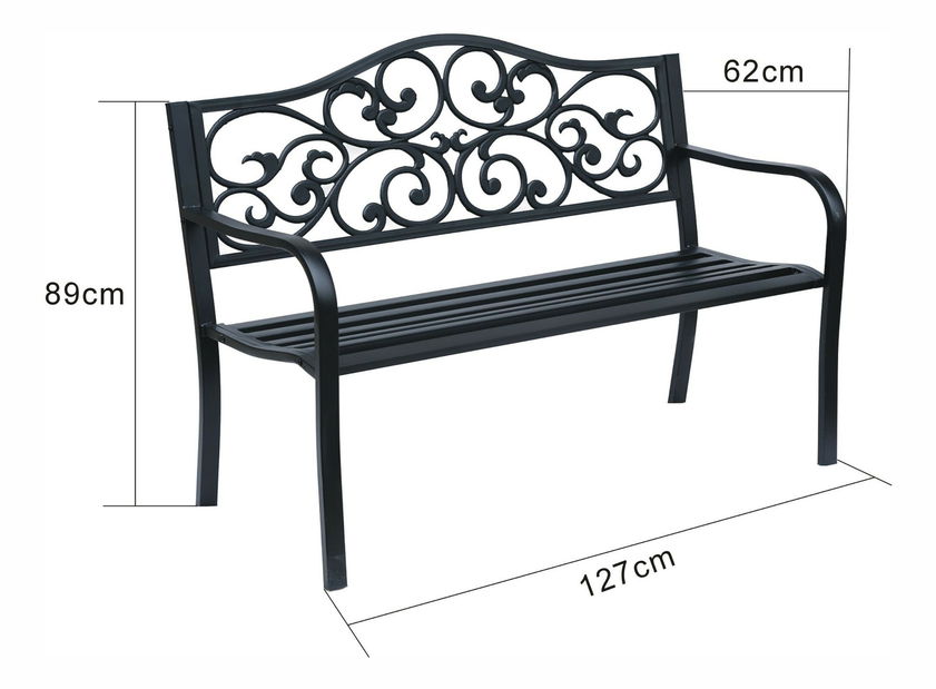 Vrtna klupica Intente (crna)