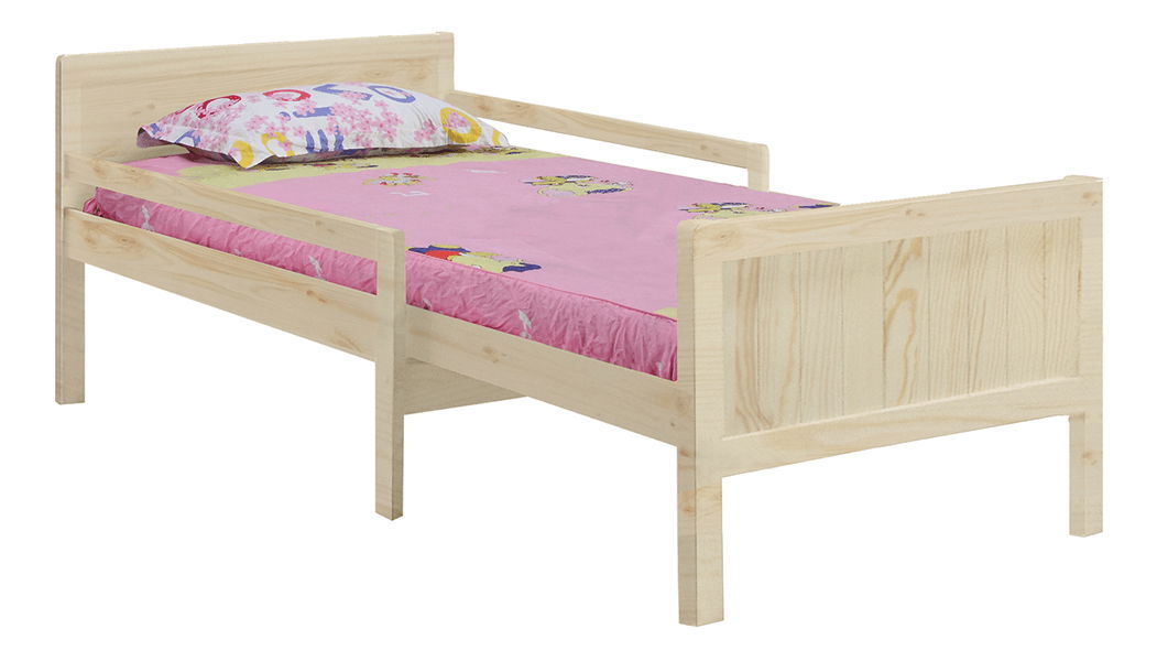 Jednostruki krevet 90 cm Elunna (prirodna) (s podnicom)