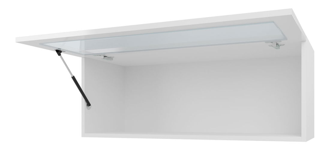 Vitrina 90 staklo Zylia (crna + hrast wotan) (bijela LED rasvjeta)