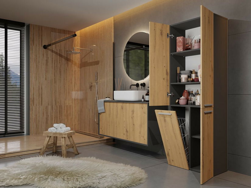 Kúpeľňová skrinka Neltossa 1 (antracit + dub artisan)