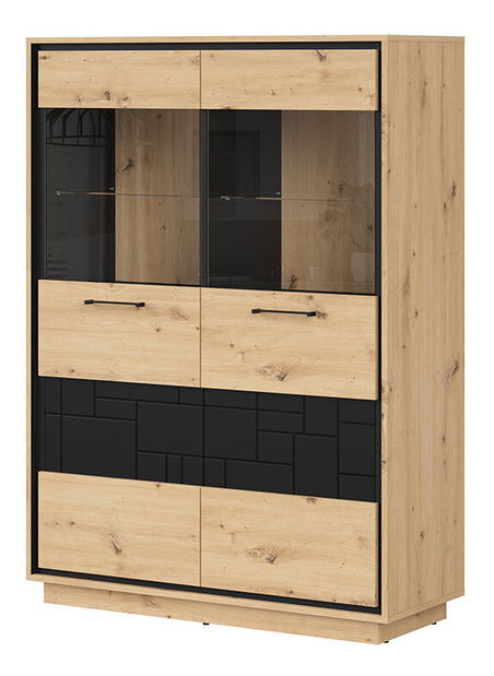 Vitrina Pont REG2W (hrast artisan + crna mat)