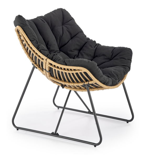 Kerti fotel Whiskass (természetes + fekete)