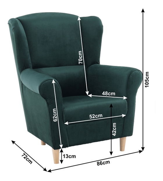Fotoliu cu urechi Charlie (verde)