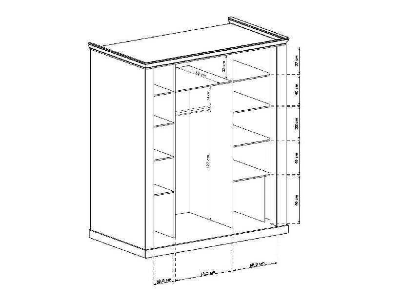 Dulap de haine Atena 183 (jcraft auriu)