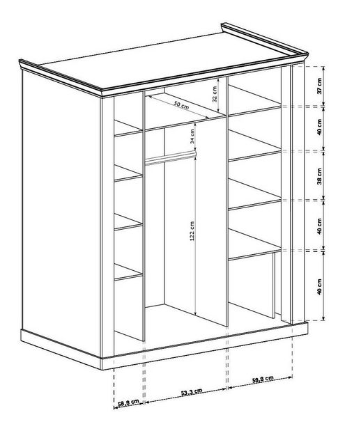 Dulap de haine Atena 183 (craft auriu)
